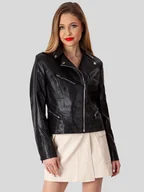 Kurtki damskie - KURTKA DAMSKA TYPU RAMONESKA Z SUWAKIEM - miniaturka - grafika 1