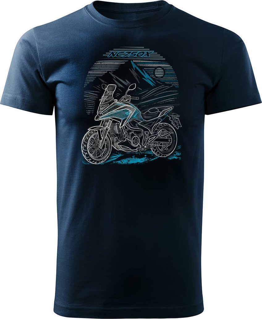 Topslang Koszulka z motocyklem na motor Honda NC 750 X NC750X męska granatowa REGULAR M