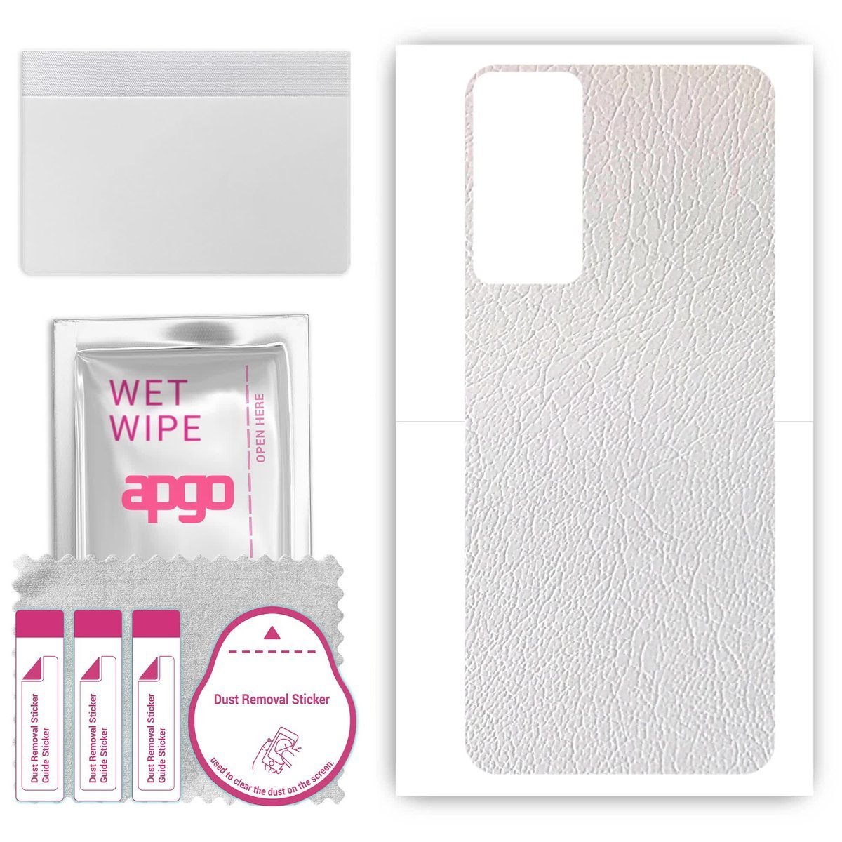 Folia naklejka skórka strukturalna na TYŁ do Infinix Hot 20S - Skóra Biała - apgo SKINS