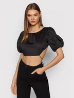 Bluzki damskie - For Love & Lemons Bluzka Joanna CT1727 Czarny Crop Fit - miniaturka - grafika 1