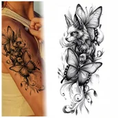 Zabawki kreatywne - TATUAŻ LIS DWA MOTYLE ZMYWALNY TYMCZASOWY WODNY - miniaturka - grafika 1