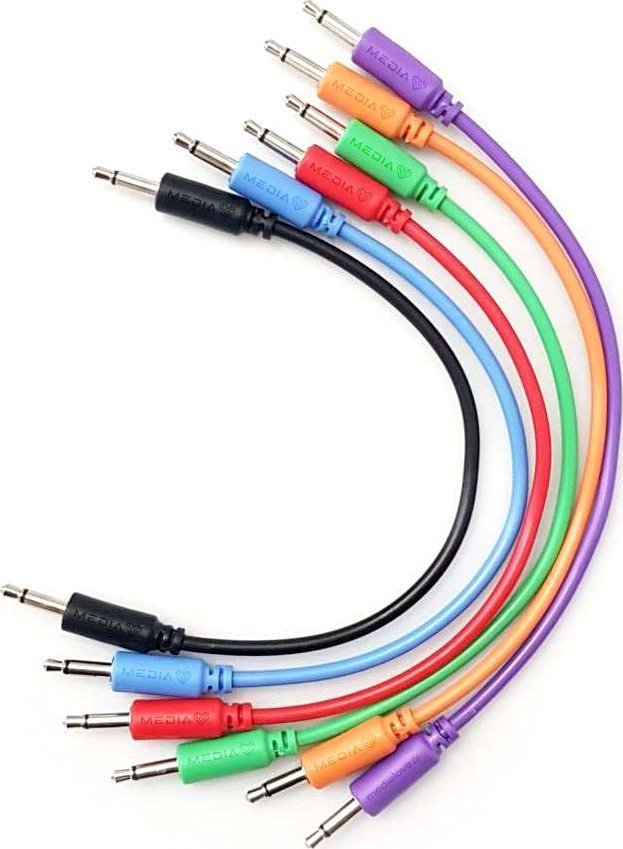 Kabel Medialove Jack 3.5mm - Jack 3.5mm 0.3m niebieski MINIPATCH6X30MIX
