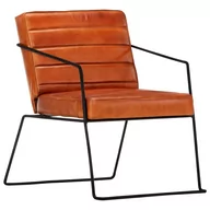 Fotele - vidaXL Fotel, jasnobrązowy, skóra naturalna - miniaturka - grafika 1
