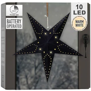 Gwiazda świąteczna świecąca wisząca papierowa witraż czarna 60 cm 10 led kod: O-839342 - Ozdoby bożonarodzeniowe Gwiazda świąteczna świecąca wisząca papierowa witraż czarna 60 cm 10 led kod: O-839342 - Ozdoby bożonarodzeniowe - miniaturka - grafika 1