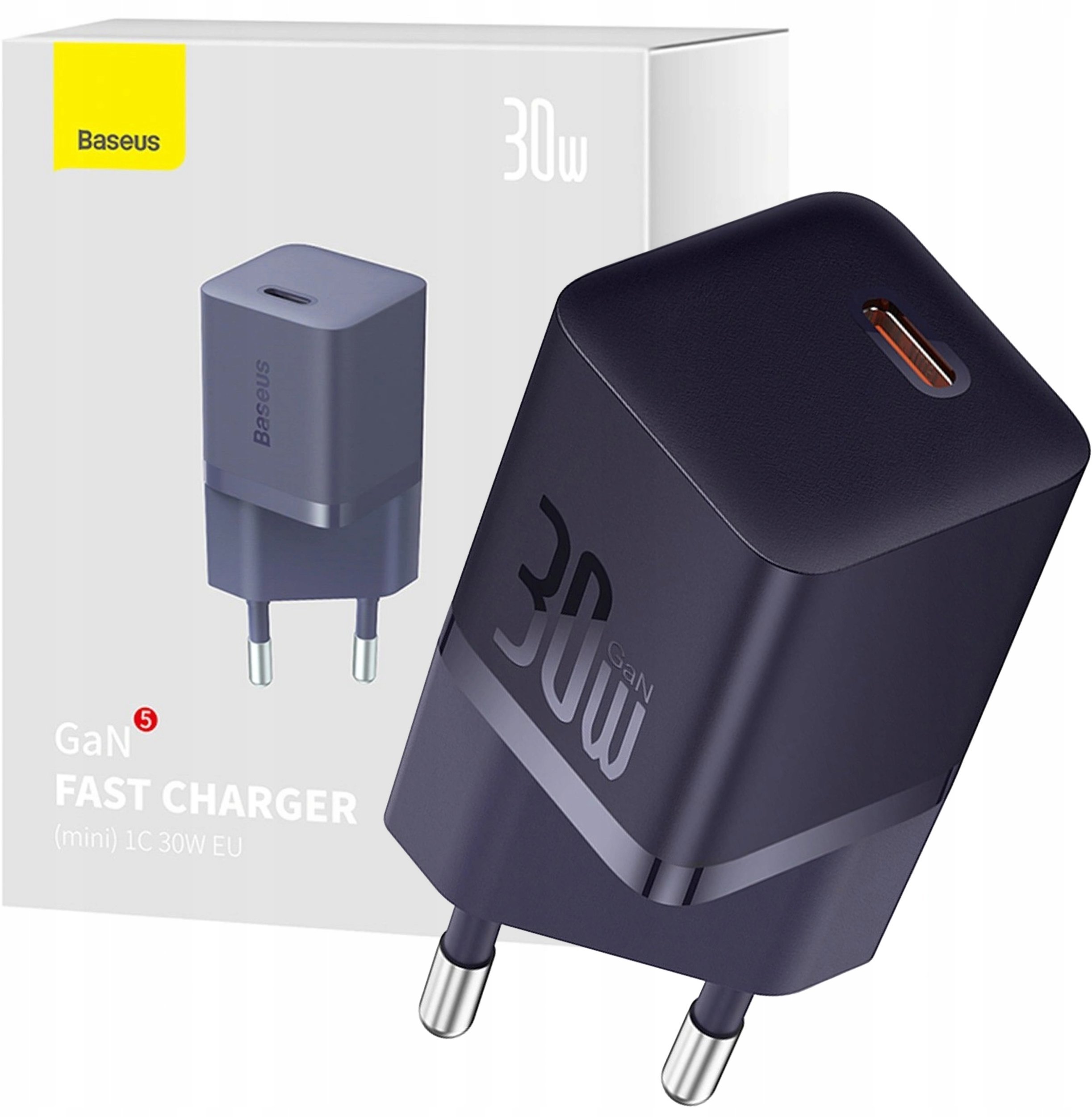 Ładowarka Baseus Ładowarka sieciowa Baseus GaN5 30W USB-C EU - fioletowa