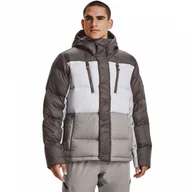 Kurtki męskie - Męska kurtka z puchem naturalnym Under Armour CGI Down Blocked Jkt - brązowa - miniaturka - grafika 1