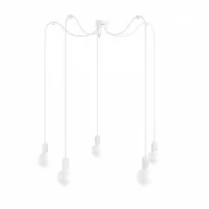 Lampy sufitowe - Biała lampa pająk Loft multi metal line X5 lampa wisząca KOLOROWE KABLE - miniaturka - grafika 1
