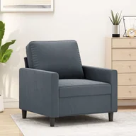 Fotele - vidaXL Fotel, ciemnoszary, 60 cm, obity aksamitem - miniaturka - grafika 1