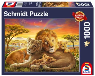 Schmidt Spiele Spiele 58987 Przytulna rodzina lwów, puzzle 1000 elementów 58987 - Puzzle - miniaturka - grafika 1