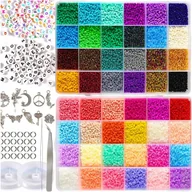 Prace ręczne dla dzieci - KORALIKI DO ROBIENIA BRANSOLETEK BIŻUTERII ZESTAW KORALIKÓW LITERKI 35000 - miniaturka - grafika 1