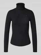 Bluzki damskie - Bluzka z długim rękawem o kroju slim fit z mieszanki wiskozy - miniaturka - grafika 1