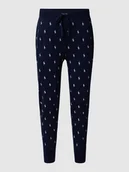 Spodnie sportowe męskie - Spodnie dresowe z nadrukiem z logo na całej powierzchni - miniaturka - grafika 1