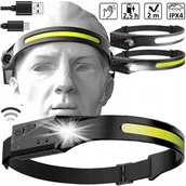 Latarki - Latarka Czołowa Led Mocna Czołówka Czujnik Ruchu Wodoodporność Ipx4 1200mah - miniaturka - grafika 1