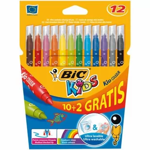 BIC Flamastry Kid Couleur Pudełko 10+2 Szt 841801 841801 - Markery permanentne - miniaturka - grafika 1