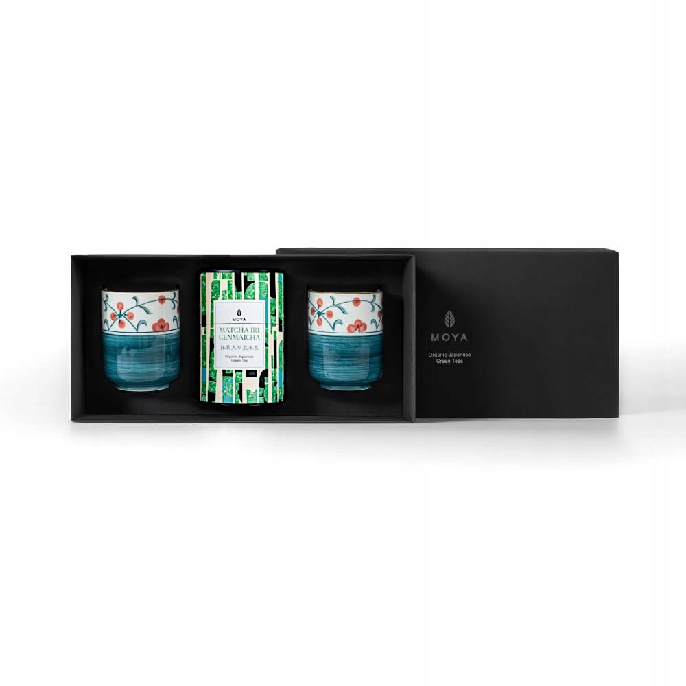 Zestaw prezentowy organiczna zielona herbata Moya Matcha Iri Genmaicha i 2