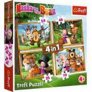 Puzzle - Trefl Puzzle 4w1 34329 Lesne Przygody Maszy - miniaturka - grafika 1