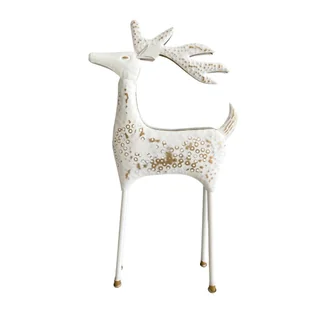 RENIFER Z METALU DU��Y BIA��Y RENIFER DEKORACJA ��WI��TECZNA - Ozdoby bożonarodzeniowe - miniaturka - grafika 1