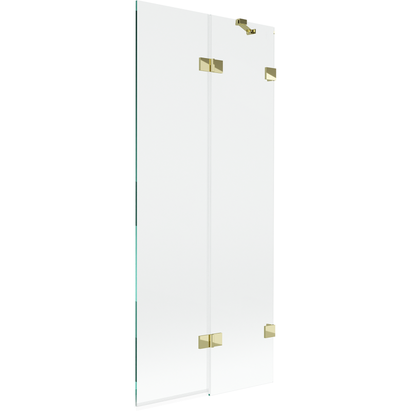 Mexen Lunar parawan nawannowy 2-skrzydłowy prawy 80 x 150 cm, transparent, złoty - 897-080-100-50-00-P