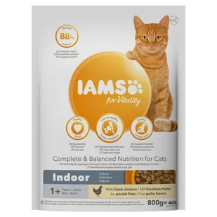 IAMS - Indoor karma sucha dla dorosłych kotów kurczakiem 0,8 kg - Sucha karma dla kotów - miniaturka - grafika 1