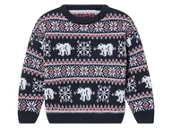Swetry dla chłopców - lupilu® Sweter chłopięcy z dzianiny (110/116, Granatowy/biały) - miniaturka - grafika 1