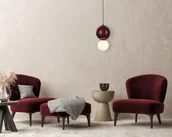 Lampy sufitowe - PIEVE PND-95221-1M-PRP lampa wisząca ceramiczna kula bordowy LED 18cm - miniaturka - grafika 1