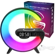 Lampy stojące - Lampka LED GAMINGOWA RGB Głośnik Ładowarka INDUKCYJNA QI Zegar Radio budzik - miniaturka - grafika 1