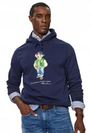 Bluzy męskie - POLO RALPH LAUREN GRANATOWA BLUZA Z KAPTUREM Z NADRUKIEM MISIA S I1D - miniaturka - grafika 1