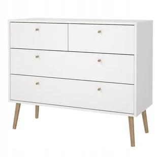 Komoda biała matowa 4 Szuflady 99 x 82 x 39 cm Bodo - Komody - miniaturka - grafika 1