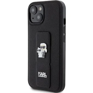 Etui Karl Lagerfeld KLHCP15SGSAKCPK iPhone 15 czarny/black hardcase Gripstand Saffiano Etui Karl&Choupette Pins - Etui i futerały do telefonów - miniaturka - grafika 3