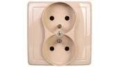 Gniazdka elektryczne - Kontakt Simon Gniazdo Podwójne z uziemieniem (kompletne) beżowe BMGZ2/12 - miniaturka - grafika 1