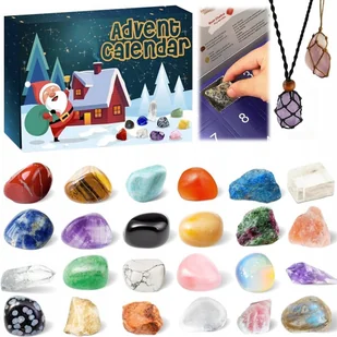 Kalendarz Adwentowy 2024 Naturalne Kamienie Szlachetne Prezent Na Święta - Ozdoby bożonarodzeniowe - miniaturka - grafika 1