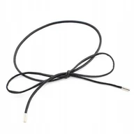 Paski - czarny PASEK damski SZNUR skórzany elegancki dodatek do płaszcza dla pani - miniaturka - grafika 1