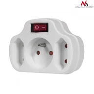 Gniazdka elektryczne - Maclean Gniazdko prądowe potrójne z wyłącznikiem MCE142 CEN-46284 - miniaturka - grafika 1