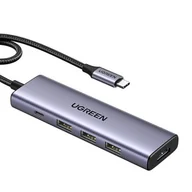 Huby USB - Hub USB-C Ugreen CM511, HDMI 4K 60Hz, 3x USB 3.0 5Gbps, PD 100W (srebrny) - miniaturka - grafika 1
