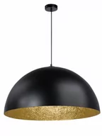 Oprawy, klosze i abażury - Wisząca lampa pokojowa Sfera stylowy zwis czarny złoty - miniaturka - grafika 1