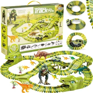 Tor wyścigowy park dinozaurów zestaw 240 elementów zabawka dla dzieci - Zabawki konstrukcyjne - miniaturka - grafika 1