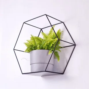 Metalowa półka, kwietnik czarna HEX PLUS - Półki do salonu - miniaturka - grafika 1
