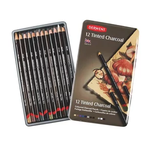 Derwent BARWIONY Węgiel W KREDCE 12 SZT TINTED CHARCOAL 2301690 - Przybory szkolne - miniaturka - grafika 1