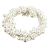 Ozdoby do włosów - GUMKA DO WŁOSÓW perłowa PERŁY rozciągliwa BIAŁA - miniaturka - grafika 1