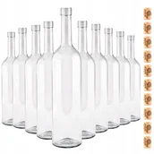 Domowy wyrób alkoholu - SZKLANE BUTELKI Z KORKAMI NA WINO DO WINA 750 ML BORDEAUX ZESTAW 10 SZTUK - miniaturka - grafika 1