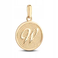 Wisiorki - ZŁOTA WYJĄTKOWA ZAWIESZKA MEDALIK LITERKA W 585 - miniaturka - grafika 1