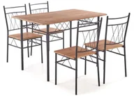 Stoły z krzesłami - Stół z krzesłami dąb naturalny + czarny H1-N00 - miniaturka - grafika 1