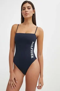 Tommy Hilfiger jednoczęściowy strój kąpielowy kolor granatowy lekko usztywniona miseczka UW0UW05306 - Stroje kąpielowe - miniaturka - grafika 1