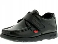 Buty dla dziewczynek - Kickers Półbuty Dziecięce Skórzane Rzepy 22 Żtg - miniaturka - grafika 1