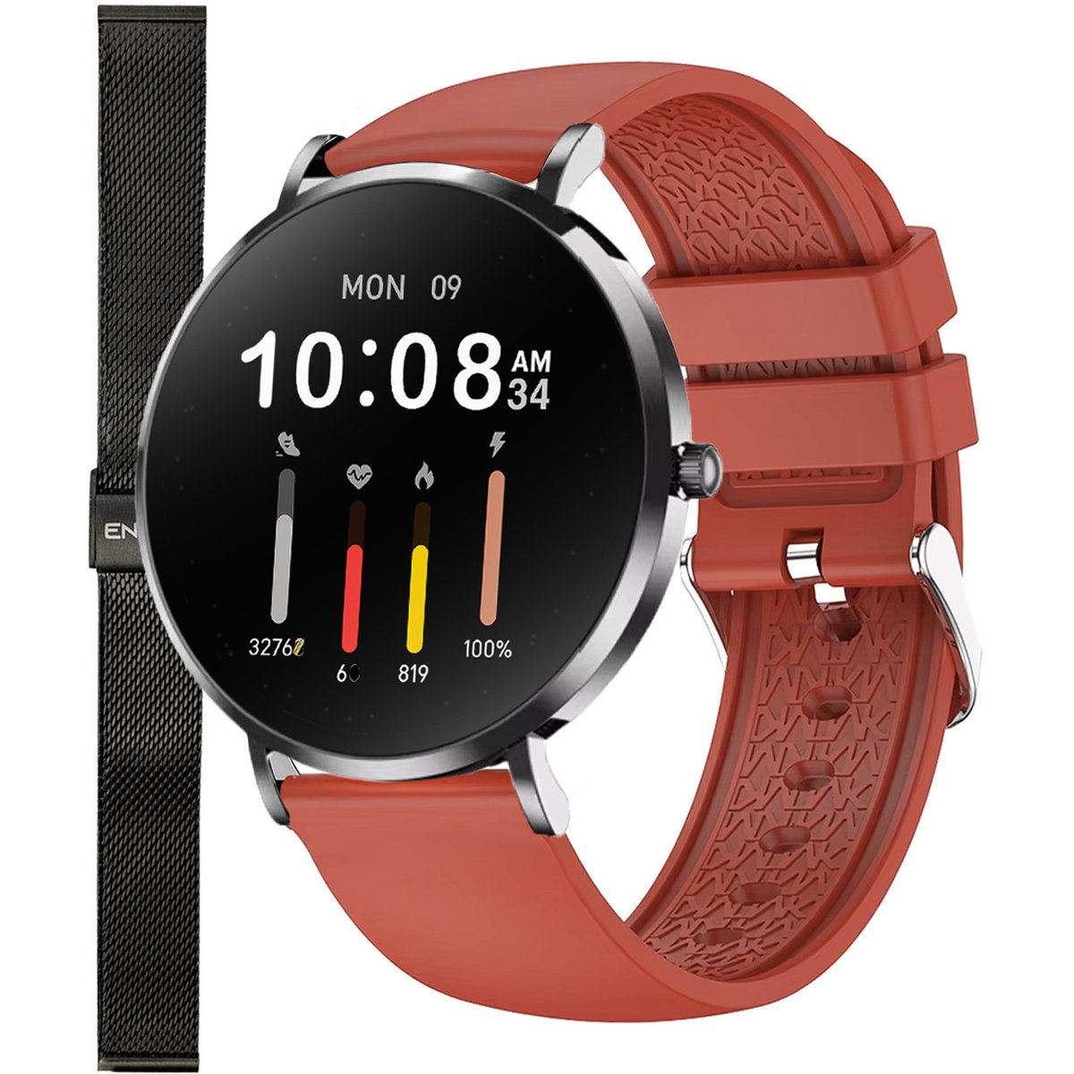 SMARTWATCH DAMSKI ENTER AURA NOWOCZESNY WIELOFUNKCYJNY PASEK + BRANSOLETA