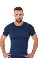 Koszulki sportowe męskie - Koszulka termoaktywna męska Brubeck Active Wool SS11710 granatowy - miniaturka - grafika 1