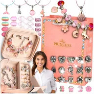 Biżuteria dla dzieci - DUŻY ZESTAW DO ROBIENIA BRANSOLETEK I NASZYJNIKÓW CHARMS SZKATUŁKA KORALIKI - miniaturka - grafika 1