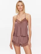 Piżamy damskie - Hunkemöller Koszulka piżamowa Spun 201716 Brązowy Feminine Fit - miniaturka - grafika 1