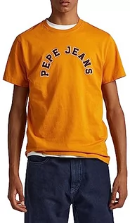 Koszulki męskie - Pepe Jeans Koszulka męska Westend, Żółty (ochra żółta), M - grafika 1