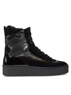 Botki damskie - Tommy Hilfiger Botki Patent Laceup City Snow Boot FW0FW07841 Czarny - miniaturka - grafika 1